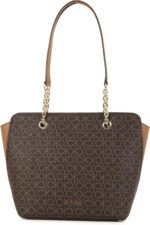 Calvin Klein Women's Hailey Signature Top Zip Chain Tote