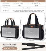Canvas Tote Bag for Women, 15-Pockets Work Laptop Tote Purse Large Crossbody Nurse Teacher Bible Bag for School Travel Daily | with Strap & Zipper - Image 2