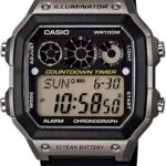 Casio AE-1300WH Series | Watches for Men | Digital Watch | Black | 1/100 SEC Stopwatch | 9 Interval Timers | LED Light | 100M WR | Multi Alarm | Calendar | World Time | 12/24 Hour Format | 10 Yr Batt