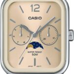 Casio MTP-M305D-9A Champagne Analog Moon Phase Classic Lunar Design Men's Watch