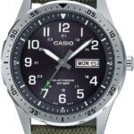 Casio MTPS120L Series | Unisex Analog Watch | 100M WR | Stainless Steel Case | 3 Hand Analog (HR, Min, SEC) | Date Display | Low Battery Alert | Military Styling | Solar Powered