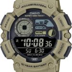Casio WS1500H Series | Men’s Digital Watch | 100M WR | Dual Time | Countdown Timer | LED Light | Moon Phase | Fishing Mode | Auto Calendar | Multi Alarms | 1/100 SEC Stopwatch
