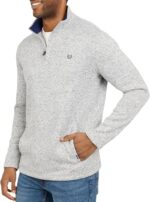 Chaps Men's Regular Fit Long Sleeve Midweight Quarter Zip Fleece Pullover Sweater (S-XXL)