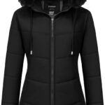Chrisuno Women's Warm Winter Coat Long Waterproof Thicken Puffer Jacket Quilted Snow Parka with Removable Hood