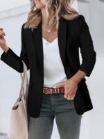 Cicy Bell Womens Casual Blazers Open Front Long Sleeve Work Office Suit Jackets Blazer - Image 2