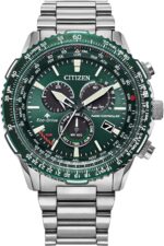Citizen Eco-Drive Pilot Chronograph Watch with Atomic Timekeeping, 12/24HR, Power Reserve, Luminous Hands/Markers, Sapphire Crystal