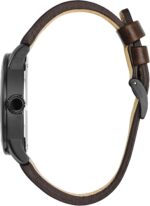Citizen Men's Eco-Drive Weekender Garrison Field Watch in Black Ion Plating Stainless Steel with Brown Leather Strap, Navy Dial (Model: BM8478-01L) - Image 2