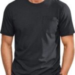 Cotrasen Mens T-Shirts Short Sleeve Cotton Heathered Pocket Tees Soft Crew Neck Moisture Wicking Basic Casual Tshirts