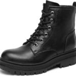 DREAM PAIRS Combat Boots Ankle Booties Lace-up Platform Side Zipper Lug Sole Boots Ankle Boots for Women