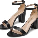 DREAM PAIRS Women's Chunky Block Heel Sandals, Open Toe Ankle Strap Dress Shoes, Comfortable Wedding Guest Heels for Party, Prom and Formal Events