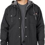 Dickies Men's Fleece Hooded Duck Shirt Jacket With Hydroshield