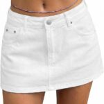 EMMIOL Women Denim Skort Skirt Stretchy Mid Waist Y2K Sexy Mini Skirts Dressy Casual Jean Skorts