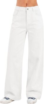 EMMIOL Women's 2026 Wide Leg Jeans Distress High Waist Stretchy Baggy Denim Pants Trousers Clothing