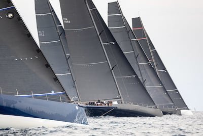 Maxi superyachts in the 2024 Loro Piana Giraglia Regatta in St Tropez. Photo: Loro Piana