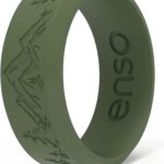 Enso Rings Bevel Classic Silicone Wedding Ring – Hypoallergenic Unisex Wedding Band – Comfortable Band for Active Lifestyle – 8mm Wide, 2.16mm Thick