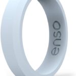 Enso Rings Bevel Thin Silicone Wedding Ring – Hypoallergenic Unisex Stackable Wedding Band – Comfortable Minimalist Band – 5.08mm Wide, 2.16mm Thick