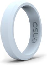 Enso Rings Bevel Thin Silicone Wedding Ring – Hypoallergenic Unisex Stackable Wedding Band – Comfortable Minimalist Band – 5.08mm Wide, 2.16mm Thick