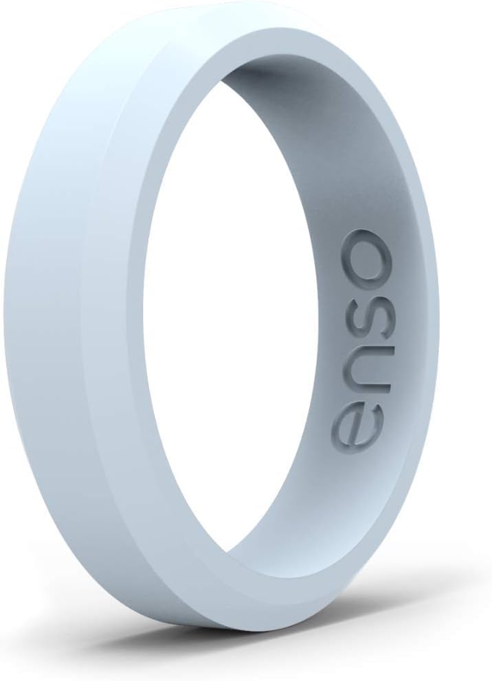 Enso Rings Bevel Thin Silicone Wedding Ring – Hypoallergenic Unisex Enso Rings Bevel Thin Silicone Wedding Ring – Hypoallergenic Unisex Stackable Wedding Band – Comfortable Minimalist Band – 5.08mm Wide, 2.16mm Thick - Image 1