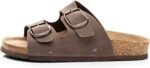 FITORY Womens Flat Sandals with Cork Footbed, Open Toe Arch Support Slides Adjustable Slip On Slippers for Summer 2026 Size 6-11 - Image 2