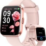 Fitpolo Smart Watches for Women Android iPhone, 1.8'' HD Women Smartwatch with Alexa Built-in, Bluetooth Calls, IP68 Waterproof, 7 Days Battery, Heart Rate/Sleep/SpO2 Monitor, 110 Sports Mode