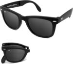 Foldies Classic Folding Sunglasses Polarized, UV400, UVA, UVB Protection for Men Women, Folding Sunglasses Leather Case