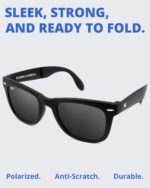 Foldies Classic Folding Sunglasses Polarized, UV400, UVA, UVB Protection for Men Women, Folding Sunglasses Leather Case - Image 2