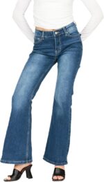 Forever 21 Women's Flare Denim High-Rise Slim Fit Stretch Jeans - Retro Y2k Style