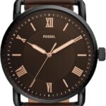 Fossil Men's Copeland Quartz Stainless Steel and Leather Three-Hand Watch for Men