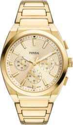 Fossil Men's Everett Quartz Stainless Steel Watch, Three-Hand Watch for Men