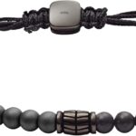 Fossil Men's Stainless Steel and Genuine Leather and/or Beaded Bracelet for Men