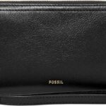 Fossil Women's Logan Leather RFID-Blocking Zip Around Clutch Wallet with Wristlet Strap for Women