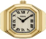 Fossil Women's Watch Ring, Quartz Stainless Steel Two-Hand Ring Watch for Women