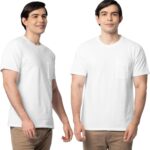 Fruit of the Loom Men's Eversoft Cotton Short Sleeve Pocket T-Shirts, Breathable & Tag Free, 2-Pack