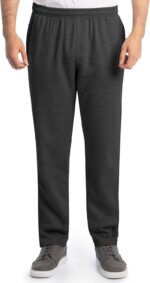 Fruit of the Loom Men's Eversoft Fleece Open Bottom Sweatpants with Pockets, Relaxed Fit, Moisture Wicking, Breathable