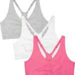 Fruit of the Loom Women's Adjustable Shirred Front Racerback Sports Bra Multi Packs!