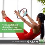 Gaiam Pilates Ring Fitness Circle - Lightweight & Durable Foam Padded Handles, Flexible Resistance Exercise Equipment for Toning Arms, Thighs/Legs & Core - Image 2