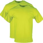 Gildan Unisex Adult DryBlend Workwear T-Shirts with Pocket, 2-Pack
