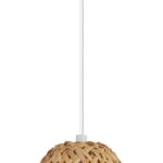 Globe Electric x Novogratz 61090 1-Light Pendant Light Fixture, Light Twine Shade, White Socket, Adjustable Cloth Cord Height, Modern Hanging Lights for Kitchen Island, Hallway, or Dining Room