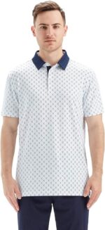 Golf Shirts for Men Dry Fit Short Sleeve Print Performance Moisture Wicking Polo Shirt - Image 2