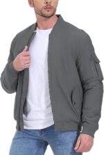 Gopune Men's Windproof Bomber Jacket Warm Water Resistant Windbreaker Winter Outwear Quilted Jackets Coats - Image 2