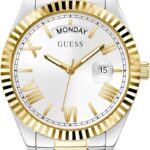 Guess Women's 36mm Watch - Two-Tone Stainless Steel Strap White Dial Two-Tone Case