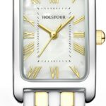 HOLSTOUR Gold Watches for Women Vintage Bracelet Roman Dial Rectangular Case Gold Watch Waterproof with Tools