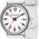 HOLSTOUR Nurse Watch for Healthcare Professionals, Students, Women & Men | Clear and Easy to Read, Luminous Dial, 12/24 Hour Military Time Display With Second Hand, Colored Silicone Strap