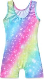 HOZIY Gymnastics Leotards for Girls with Shorts Toddlers Biketards Rainbow Unicorn Dinosaur Mermaid Leopard Flower Galaxy - Image 2
