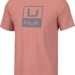 HUK Mens Performance Fishing Logo Tee, Short Sleeve T-Shirt for Men