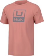 HUK Mens Performance Fishing Logo Tee, Short Sleeve T-Shirt for Men