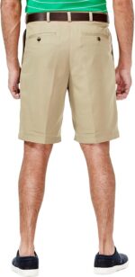 Haggar Men's Cool 18 Classic Fit Pleat Front Expandable Waistband Short (Regular and Big & Tall Sizes) - Image 2