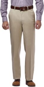 Haggar Men's Premium No Iron Khaki Classic Fit Flat Front Casual Pant (Regular and Big & Tall Sizes)