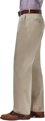 Haggar Men's Premium No Iron Khaki Classic Fit Flat Front Casual Pant (Regular and Big & Tall Sizes) - Image 2