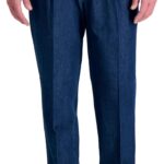 Haggar Men's Work To Weekend No Iron Denim Flat Front & Pleat Pant - Regular and Big & Tall Sizes